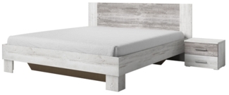 Bett ONTARIO 180x200 cm Arctic Pine inkl. 2 x Nachtkommoden