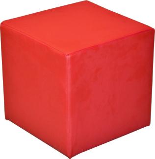 Sitzwürfel Sitzhocker Schminkhocker Hocker Sessel Kunstleder Rot 45x42x42 cm