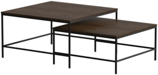 Vicco Couchtisch-Set Eiche rustikal 80x80 cm 2 Teile, Ramio