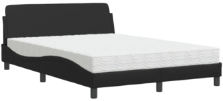 vidaXL Bett mit Matratze "Dover" Schwarz 140x200 cm Kunstleder 3208417