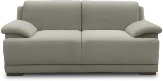 DOMO Collection Telos 2er Boxspringsofa, Sofa mit Boxspringfederung, Zeitlose Couch mit breiten Armlehnen, 186 x 96 x 80 cm, Polstergarnitur in grau