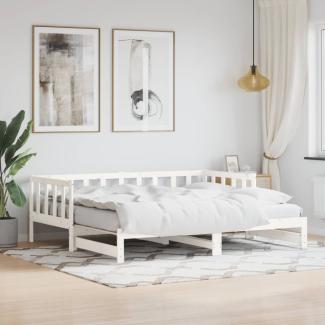 vidaXL Tagesbett Ausziehbar Weiß 90x190 cm Massivholz Kiefer 836163