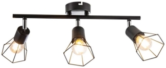 Deckenleuchte, Käfig-Design, schwarz, L 40 cm