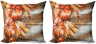 Abakuhaus Kissenbezüge Modern Accent Doppelseitiger Digitaldruck, (2 Stück), Herbst-Kürbis Ernte Zutaten