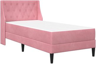 vidaXL Bettgestell mit Matratze mit Matratze Rosa 100 x 200 cm Samt 3414780