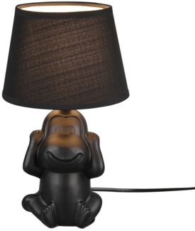 Tischleuchte, Keramik, Textil, schwarz, H 27 cm