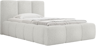 Mirjan24 'Koweni' Polsterbett mit Bettkasten, Bouclé, Hellgrau, 90x200 cm