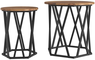 Couchtisch, Sofatisch 2 pcs Altholz Ingenieure Holz und Stahl