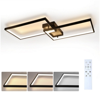 ZMH LED Deckenleuchte Wohnzimmer Modern Deckenlampe Dimmbar mit Fernbedienung Büro, Augenschutz, Einfache Installtion, LED fest integriert, 3000-6500K, Schlafzimmerlampe aus Metall für Esszimmer Flur