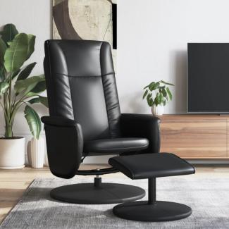 vidaXL Relaxsessel mit Fußhocker Schwarz Kunstleder 356512