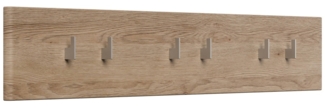 Garderobe Emotion 6 Haken 100x20 cm Eiche : Weissmatt / Eiche hell