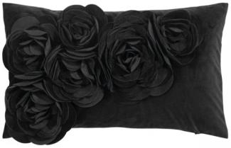 PAD Kissenhülle Samt Floral Schwarz (30x50 cm) 10154-U90-3050