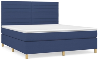 vidaXL Boxspringbett mit Matratze Blau 180x200 cm Stoff 3142439