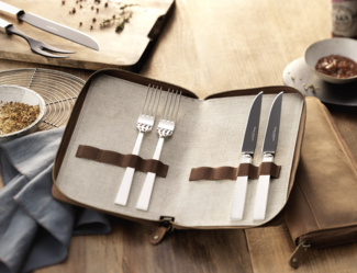 Robbe Berking Riva Grillset ''Frozen Black'' 4tlg. 925 Sterling-Silber