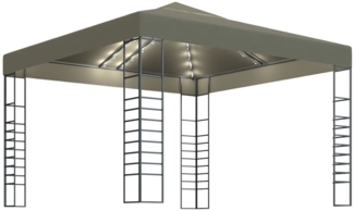 vidaXL Gartenzelt mit LED-Lichterkette 3x3 m Taupe 3070309