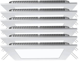 6er Set LED Einbau Panel, 420 Lumen, Neutralweiß, L 12 cm