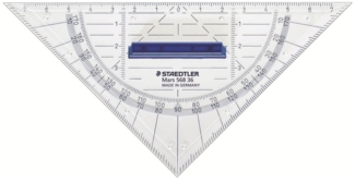 STAEDTLER Geodreieck 16cm P.styrol m.Griff tr
