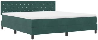 vidaXL Boxspringbett mit Matratze Dunkelgrün 180 x 200 cm Stoff 3339125
