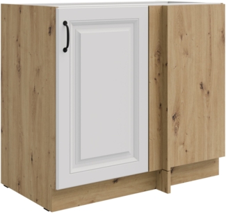 Eckunterschrank 105cm Stilo Weiß Eiche Artisan Küchenzeile Küchenblock Küche