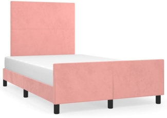 Bettgestell mit Kopfteil Samt Rosa 120x200 cm, Härtegrad: H2 [3125628]