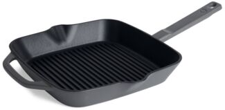 Springlane Grillpfanne SPRINGLANE Gusseisen Grillpfanne 26 cm, für alle Herdarten - Grau, Gusseisen, emailliert