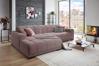 Wohnlandschaft >Puppet< Kopfteilverstellung, Sitzverstellung, flieder - 301x113x195cm (BxHxT)