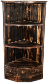 livasia Eckregal Bali Regal, Badregal, Bücherregal, handgefertigt, Holz, 42 x 42 x 105 cm