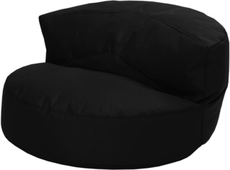 Green Bean® Sitzsack Sofa mit Füllmaterial - Lounge im Sitzsack-Design 90x50cm mit ergonomischer Rückenlehne & waschbarem Bezug - Indoor und Outdoor geeignet in Schwarz