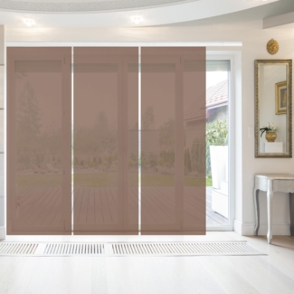 Bestlivings Flächenvorhang Elena 3er Pack (B x H) 60 x 260 cm Dunkelbraun, transparenter einfarbiger Schiebevorhang, in vielen Farben