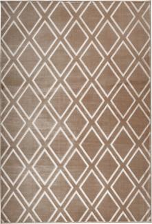 Kurzflorteppich Sebuleni 100 Taupe 80 x 150 cm