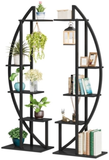 Tribesigns Blumenständer Pflanzenregal (2 St), 5-Tier Metall-Pflanzenständer, mit Aufhängehaken