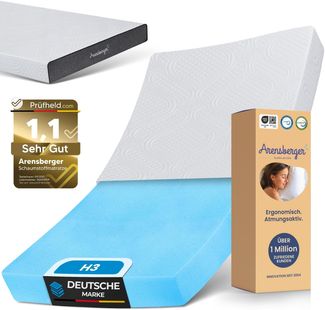 Arensberger Kindermatratze Jugendmatratze, 90x190 cm 13cm hoch, Alter 5 bis 16 Jahre, Bezug | punktelastischer Gelschaum | waschbarer & Abnehmbarer Premium Bezug Allergiker freundlich