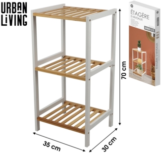 Urban Living 3-Etagen Regal Standregal 35 x 30 x H70cm 31374