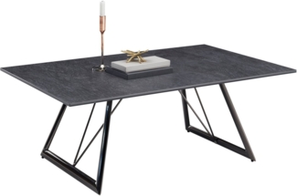 EVINA Couchtisch mit Keramikoberfläche und Metallgestell, Schwarz - hochwertiger Sofatisch für Ihren Wohnbereich - 110 x 40 x 70 cm (B/H/T)
