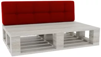 Gutekissen® Palettenkissen Gesteppte Kissen mit Knöpfen, Palettenauflagen Sitzkissen Rückenlehne Gesteppt PFG (Rückenlehne 120x40, Rot)