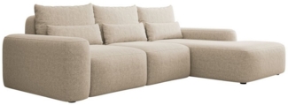 Selsey Ecksofa CARNOS, mit Schlaffunktion, Bettkasten, Chenille-Bezug, Lendenkissen