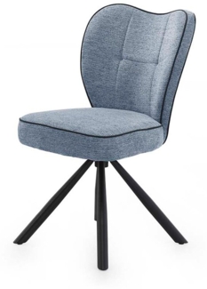 Stuhl Jolanda / Julia, Metall, Polyester, Webstoff, Blau, 48 x 89 x 61 cm