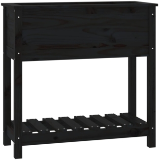 vidaXL Pflanzkübel mit Ablage Schwarz 82,5x34,5x81cm Massivholz Kiefer 823763