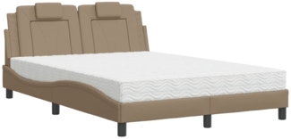 vidaXL Bett "Viana" mit Matratze Cappuccino-Braun 120x200 cm Kunstleder 3208786