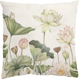 Bilderdepot24 Dekokissen drinnen Kissenhülle/ Sofakissen/ Zierkissen Kissenhülle grün Blumen Tr, Bezug Aquarell mit / ohne Füllung Zierkissen Outdoor Sofa Bett
