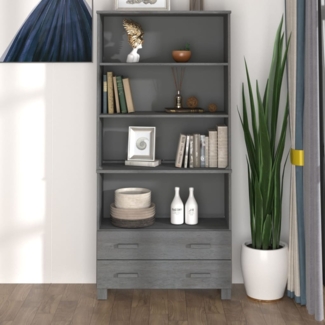 vidaXL Highboard Massivholz Kiefer Dunkelgrau [3100936]