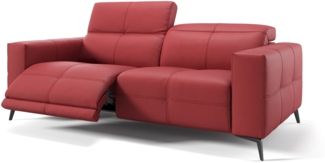 Sofanella 3-Sitzer MARBELLA Ledercouch Ledersofa Relaxsofa in Rot