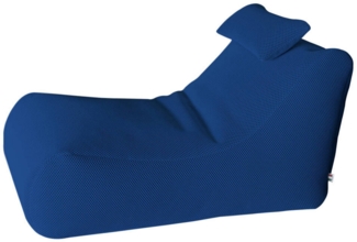 Dmora Pouf Міhck, Mehrzwecksessel, Sitzsack, Hockerhocker, Made in Italy, 70x120 h65 cm, Blau