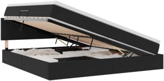 vidaXL Bett mit LED-Lichtleisten Schwarz 200 x 200 cm Samt 3371357