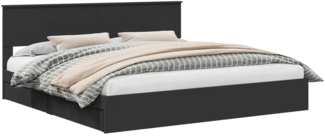 vidaXL Aufbewahrungsbett Schwarz 200x200 cm Holzwerkstoff 3410764