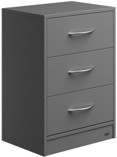 Casaria Nachttisch mit 3 Schubladen 54 x 39 x 28 cm Kabelführung Wandbefestigung Boxspringbett Schlafzimmer Nachtschrank Nachtkonsole Nachtkommode Anthrazit