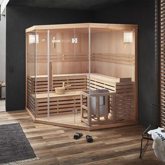 HOME DELUXE Traditionelle Sauna SKYLINE BIG XL - 200 x 200 cm für 6 Personen