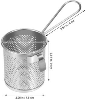 1 Packung – Lebensmittelsieb aus Edelstahl – Nudelsiebkorb – Spülen und Abseihen zum Kochen von Lebensmitteln, Spaghetti, Ravioli