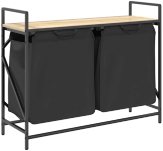 vidaXL Wäschekorb 2 Fächer mit Ablage Sonoma-Eiche 859076