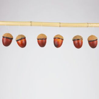 Weihnachtsbaum-Anhänger Eicheln 6er-Set Christbaumschmuck Weihnachtsdeko 5x7 cm